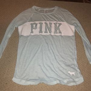 Blue long sleeve Pink nation shirt